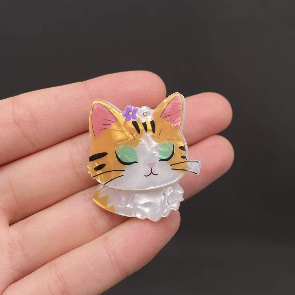 Cat Head Acrylic Brooch