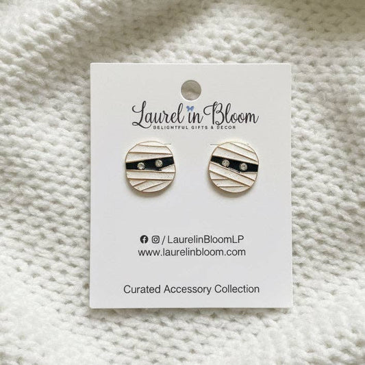 Wrapped in Style Crystal Mummy Earrings
