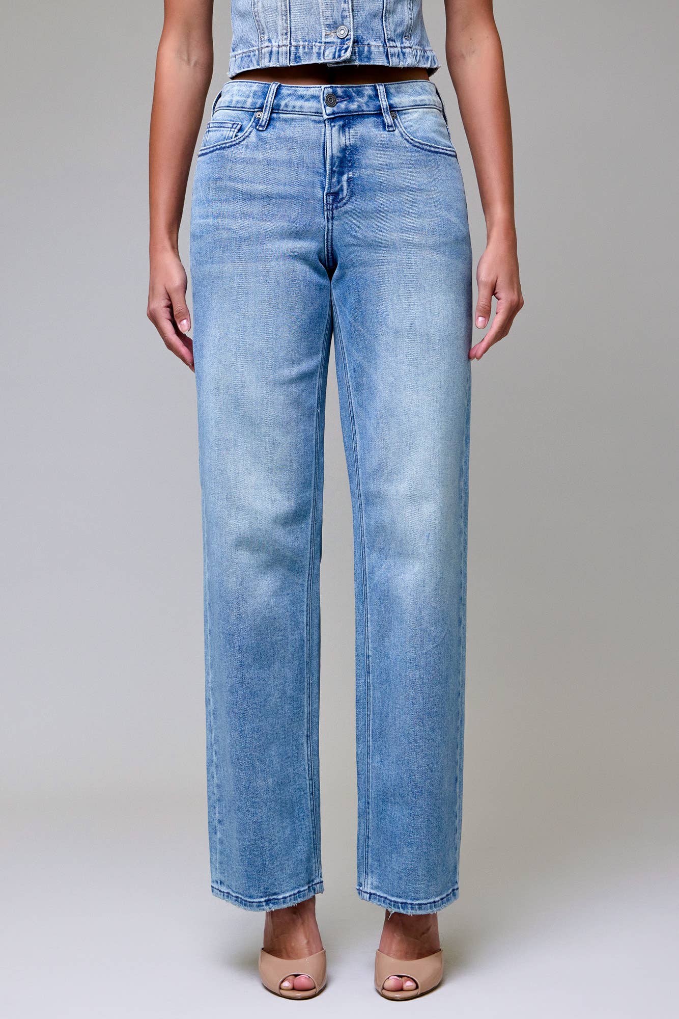 Vintage Wash Mid Rise Dad Jeans