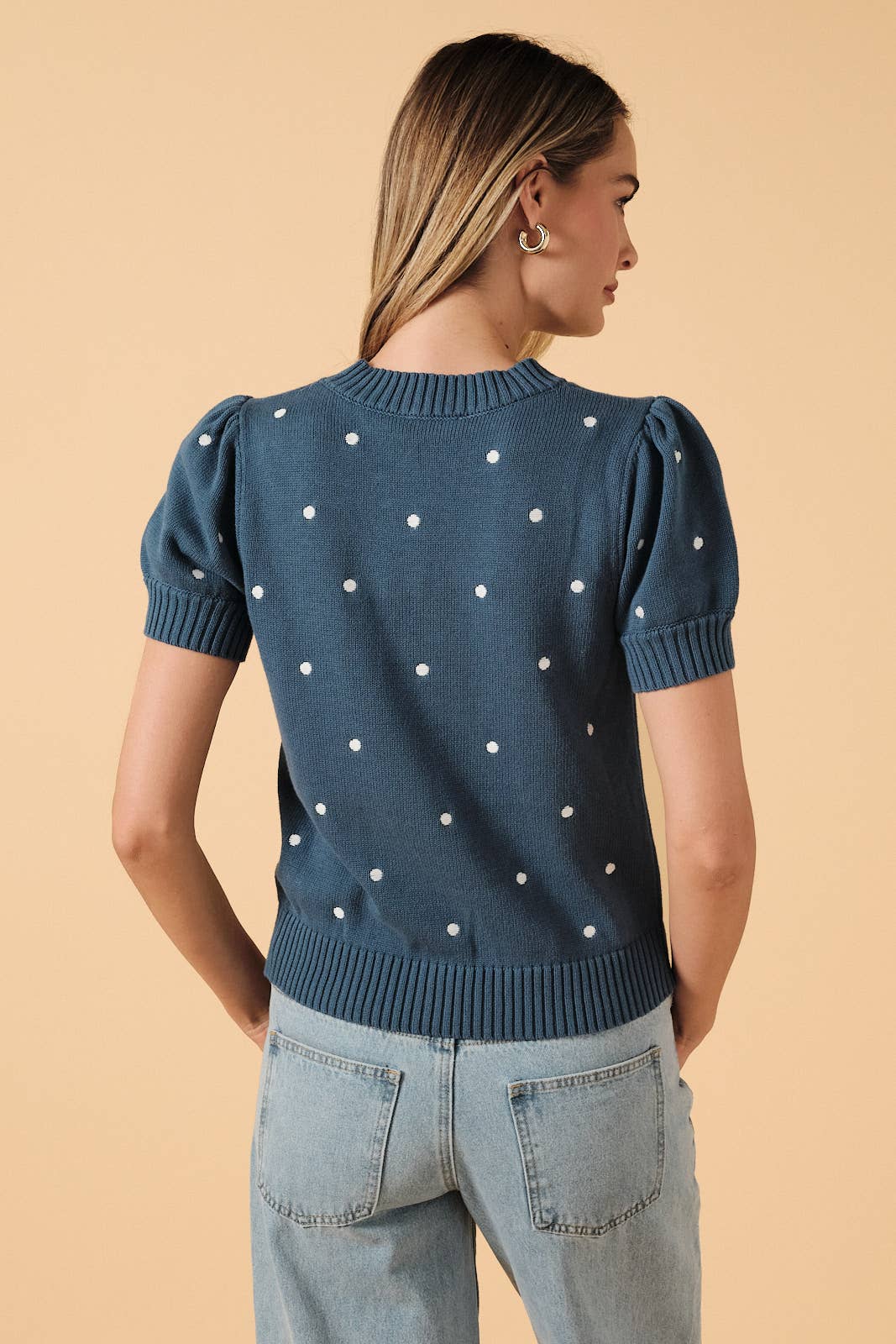 Polka Dot Embroidered Sweater