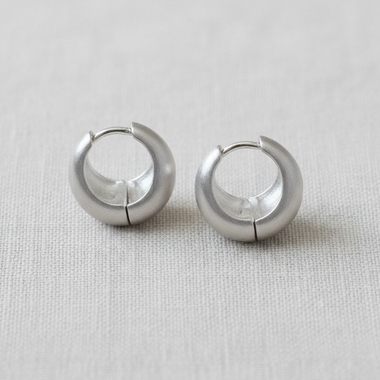 Matte Geometric Hoop Earrings