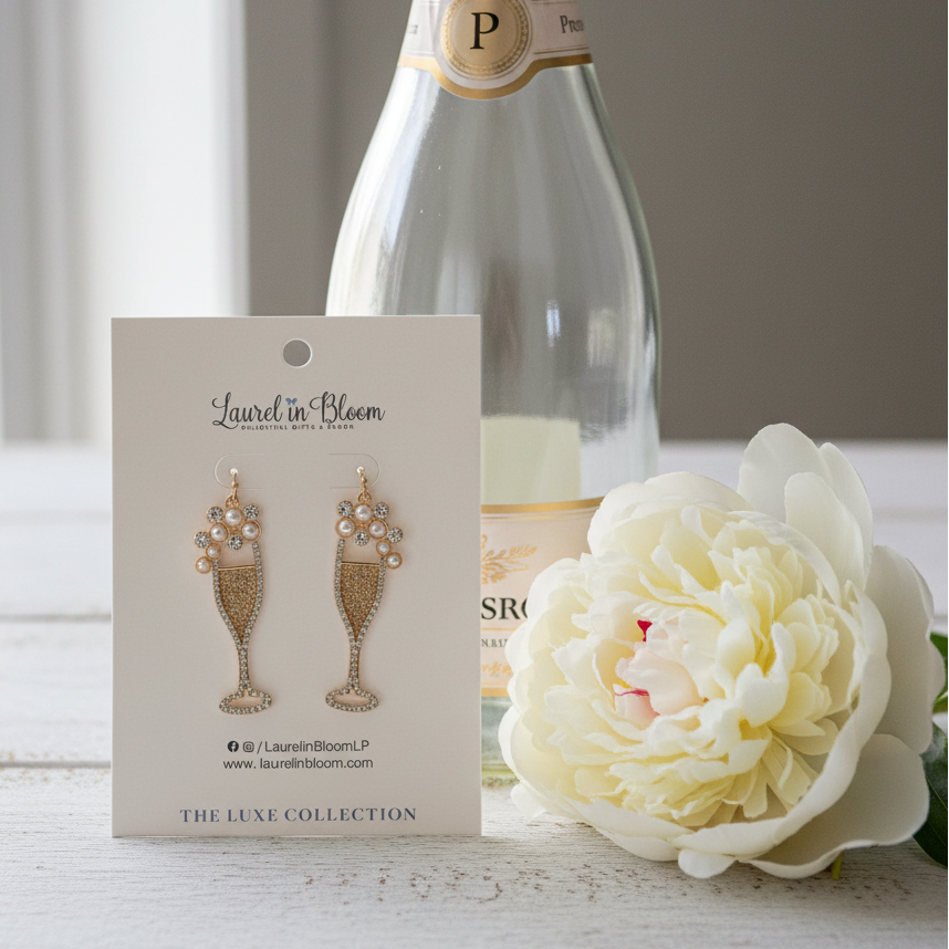 Champagne Pearl Soiree Earrings