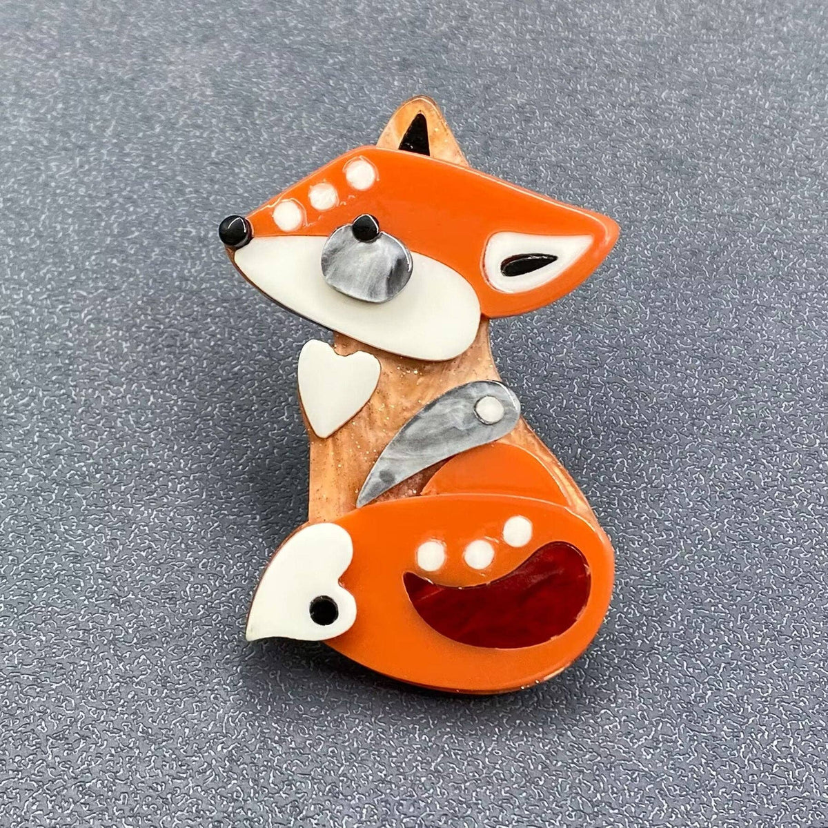 Cartoon Fox Acrylic Brooch