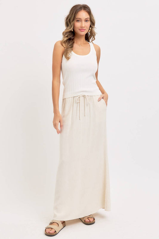 LINEN PULLOVER MAXI SKIRT