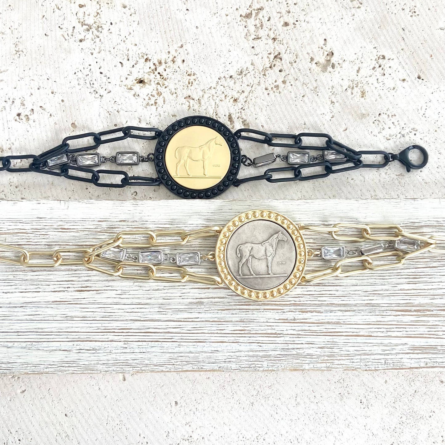 Horse Coin Statement Bracelet - Country Western Equestrian