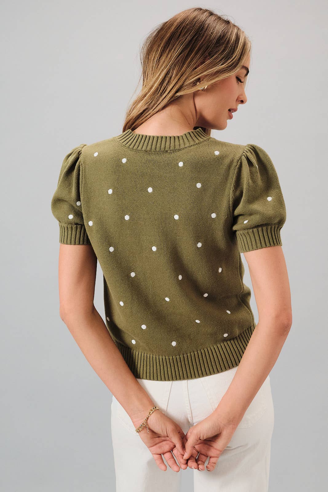 Polka Dot Embroidered Sweater