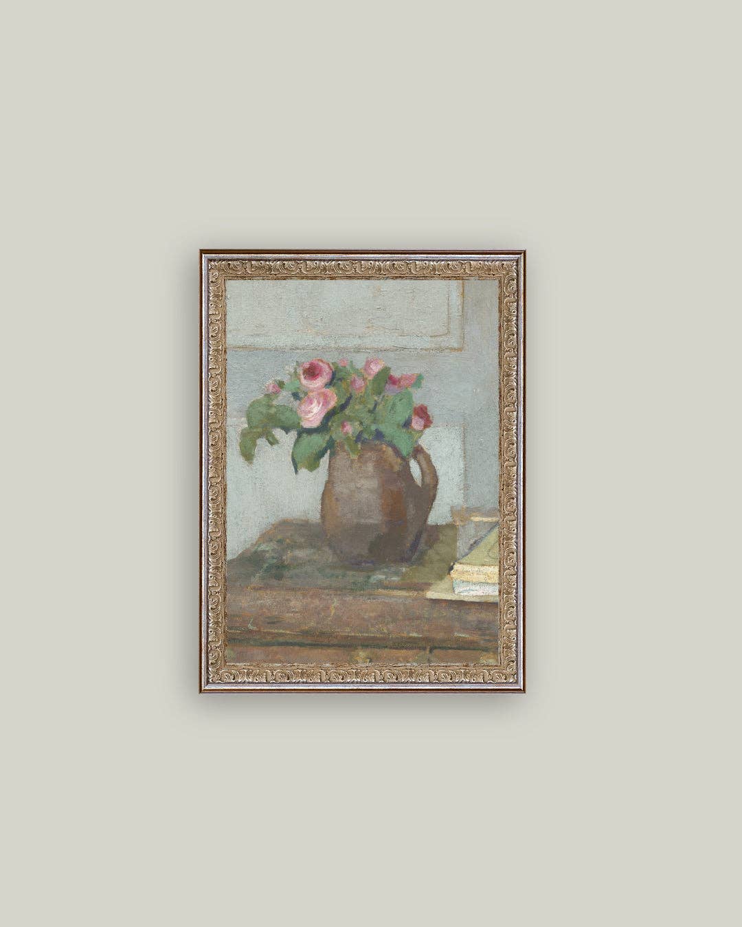 Rose Vase Framed Antique Art