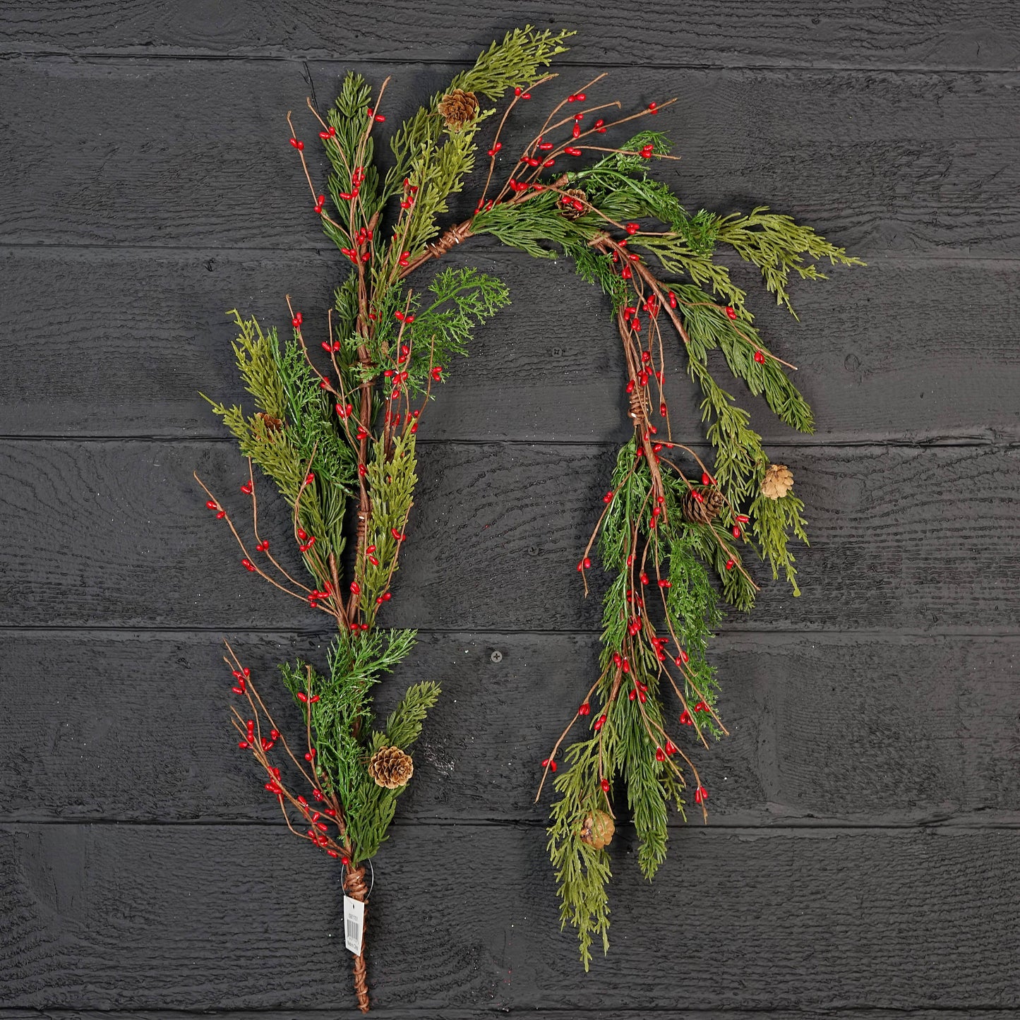 4ft Evergreen Pine with Red Pips Garland-