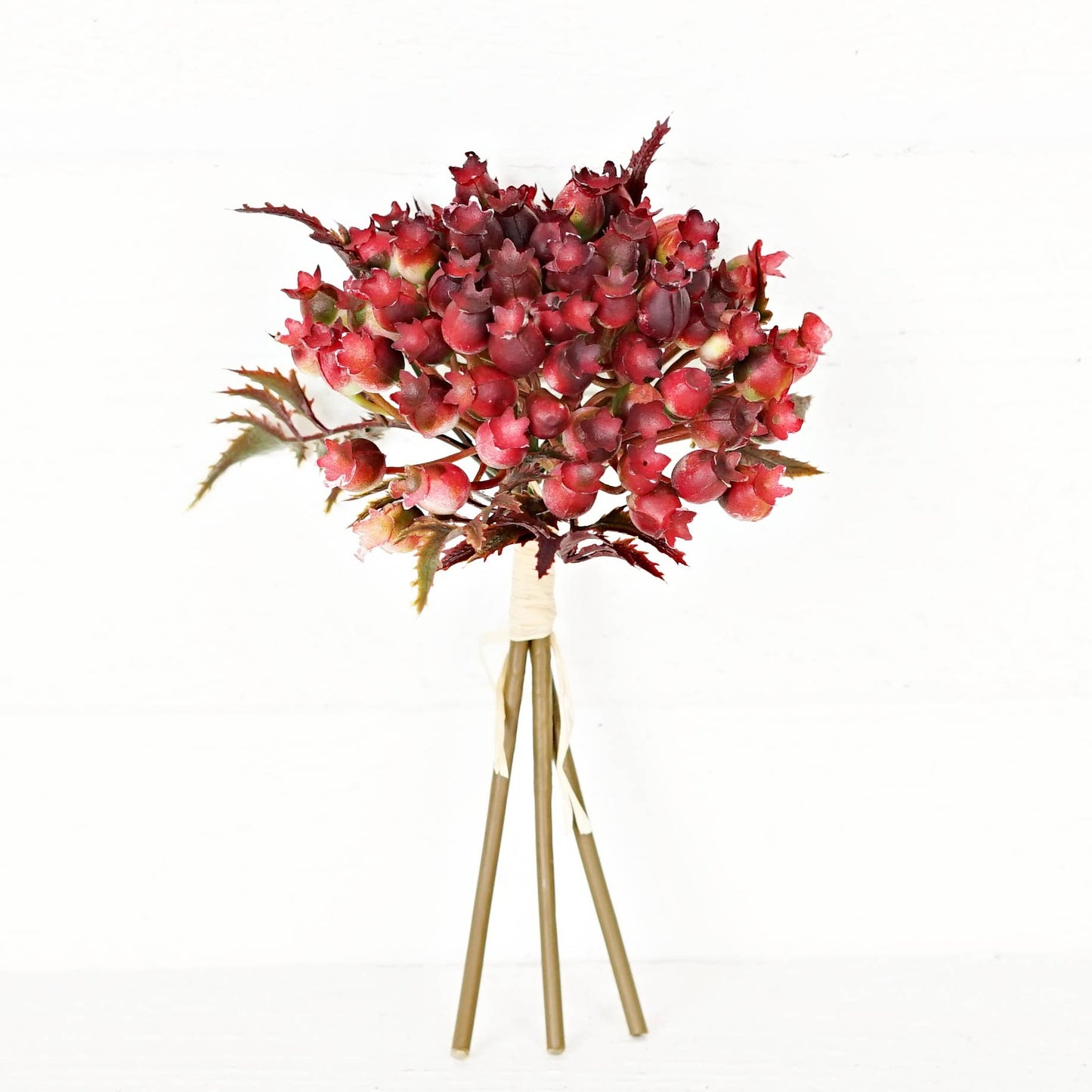 9in Bush-Rosehips Bunch-Burgundy