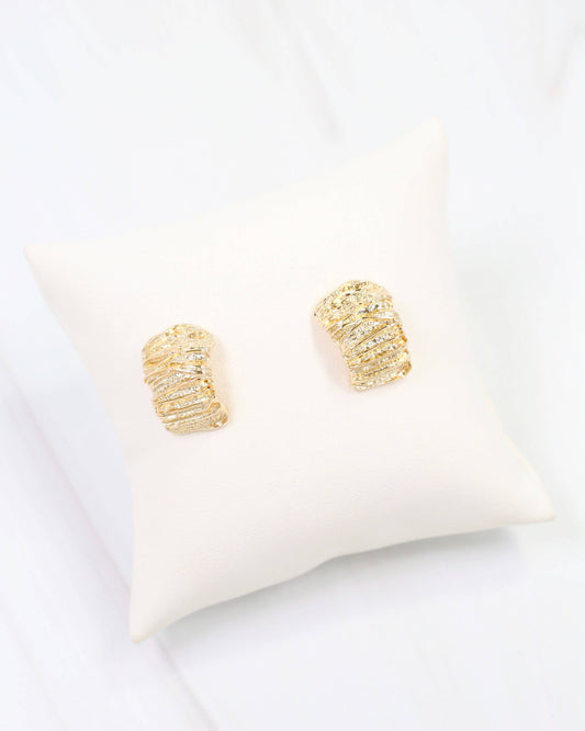 Bowling Green Textured Post Earring Gold