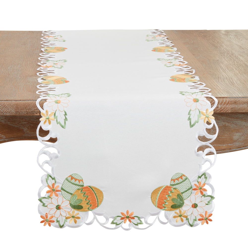 Festive Embroidered Easter Eggs Table Runner