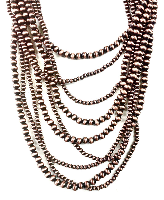 NK-MULTI STD. MIXED FAUX NAVAJO PEARLS - ANTIQUE COPPER