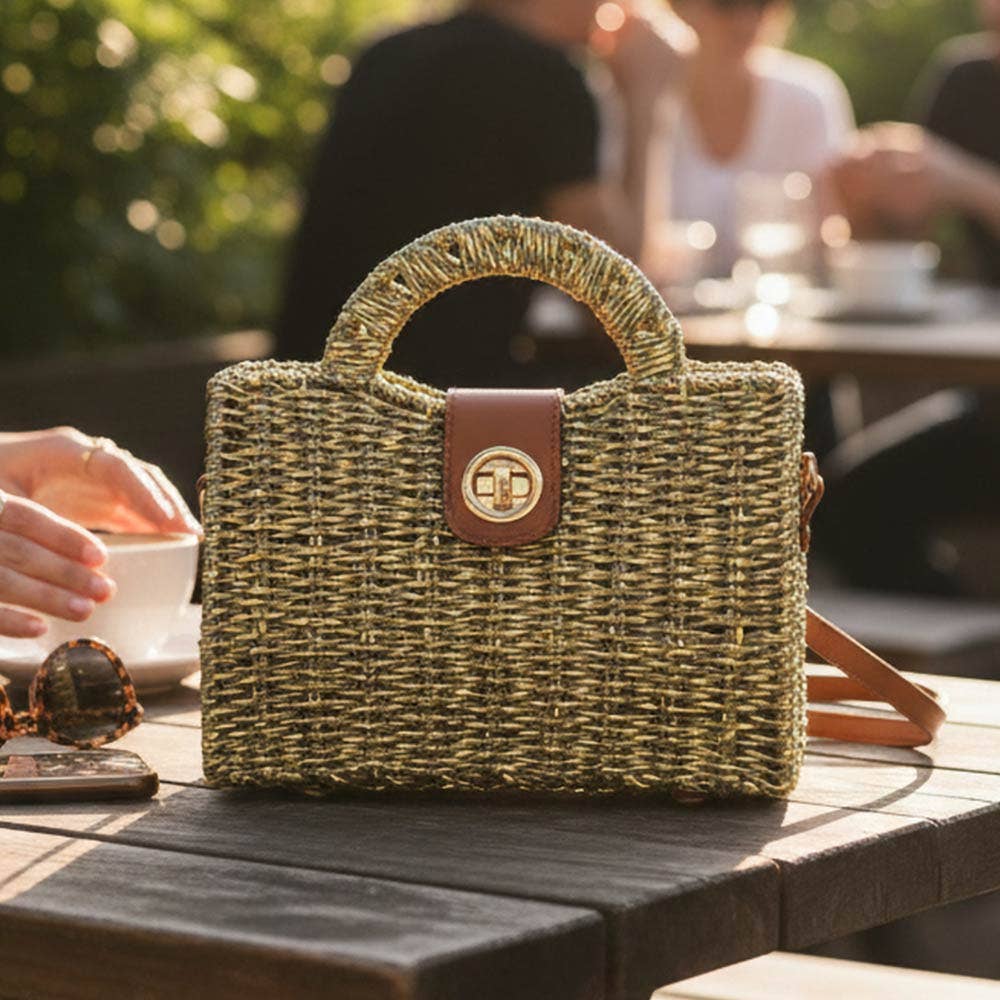 Woven Mini Satchel Crossbody Bag