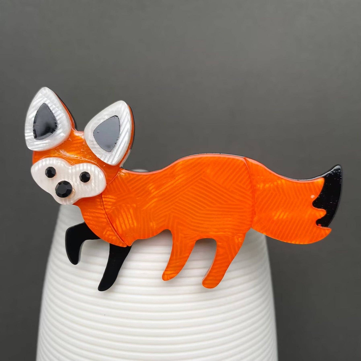 Acrylic Fox Brooch