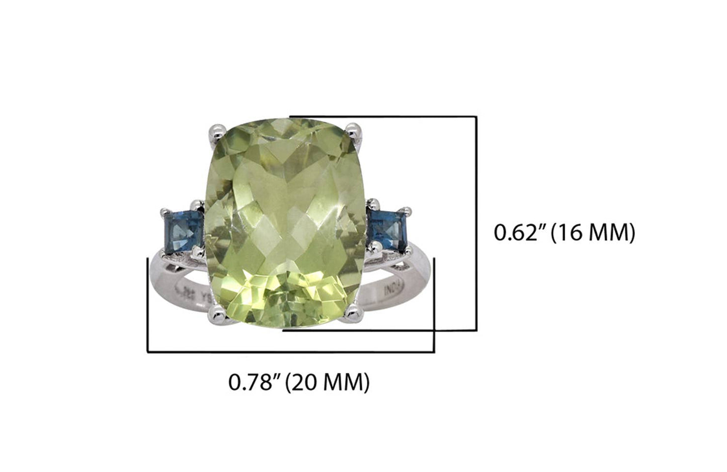 Green Amethyst Gemstone Ring