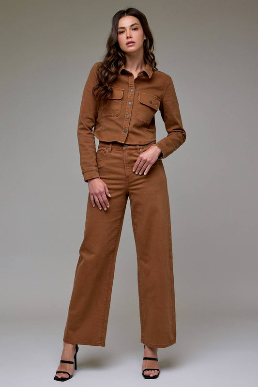 Tawney Wash Stretch High Rise Relaxed Dad Jean