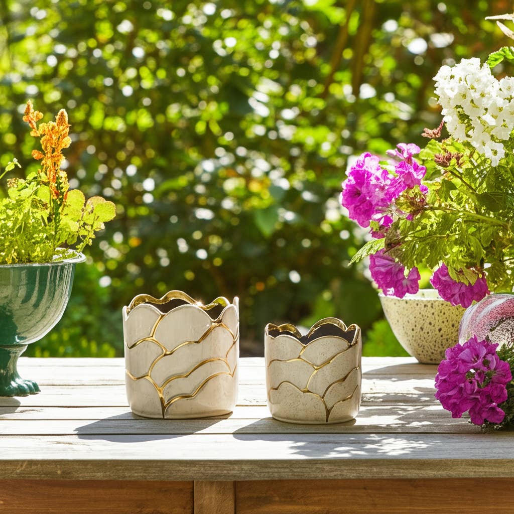 Ivory/Gold Resin Clouds, 6/7 in.