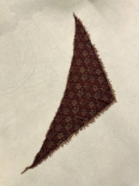 Floral Print Triangle Fringe Scarf