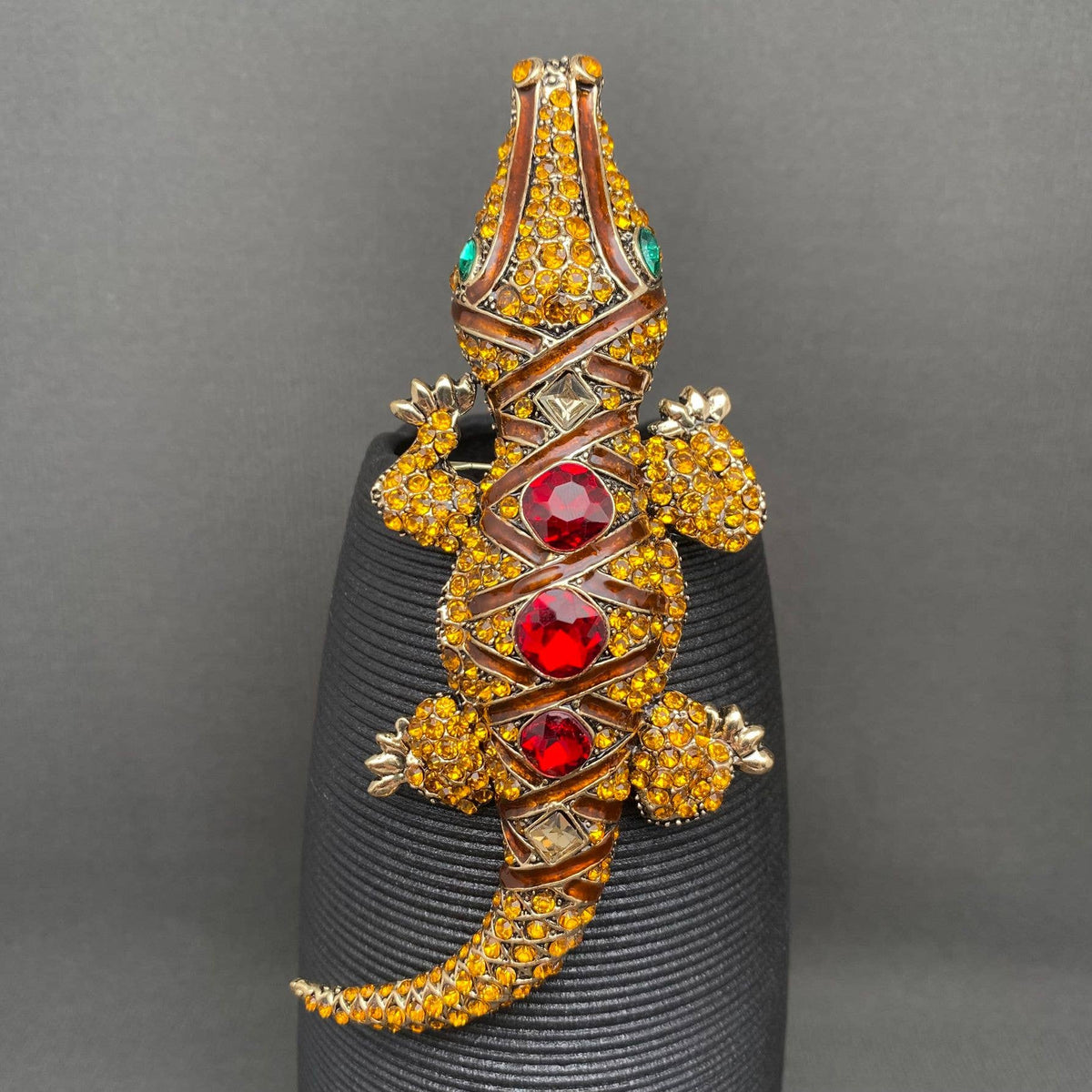Big Size Rhinestone Crocodile Brooch