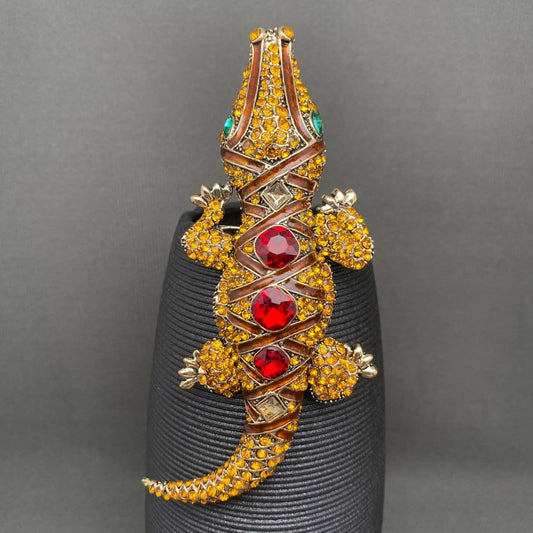 Big Size Rhinestone Crocodile Brooch