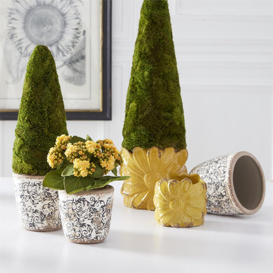 LG Yellow Ceramic Sunflower Pot