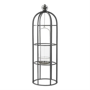 LG Metal Lantern w/Glass Hurricane