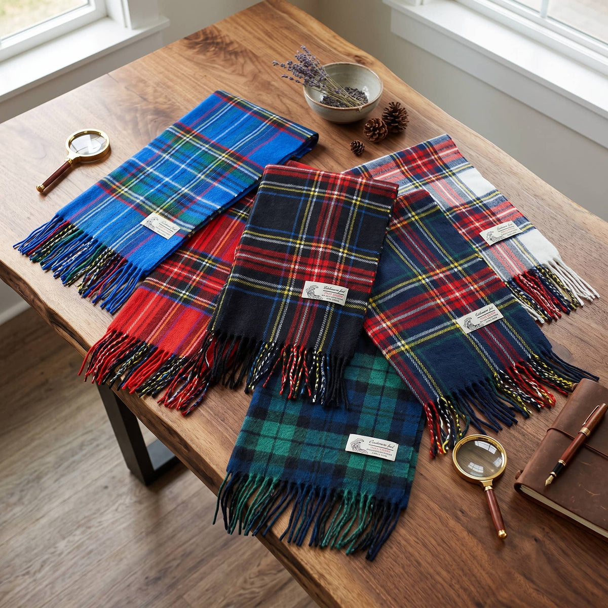Soft Cashmere Feel Stewart Plaid Winter Muffler Scarf