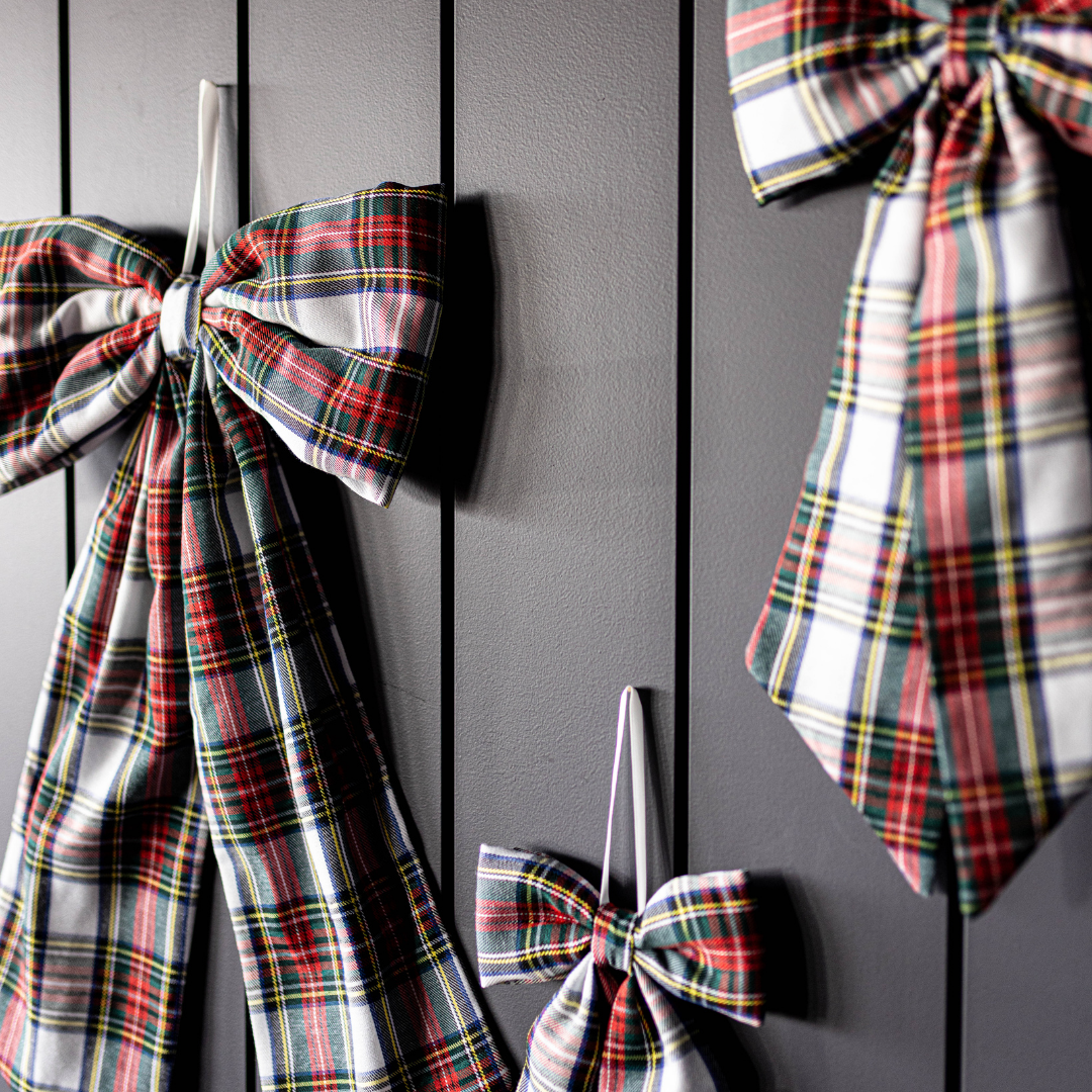 Holiday Plaid Fabric Bow
