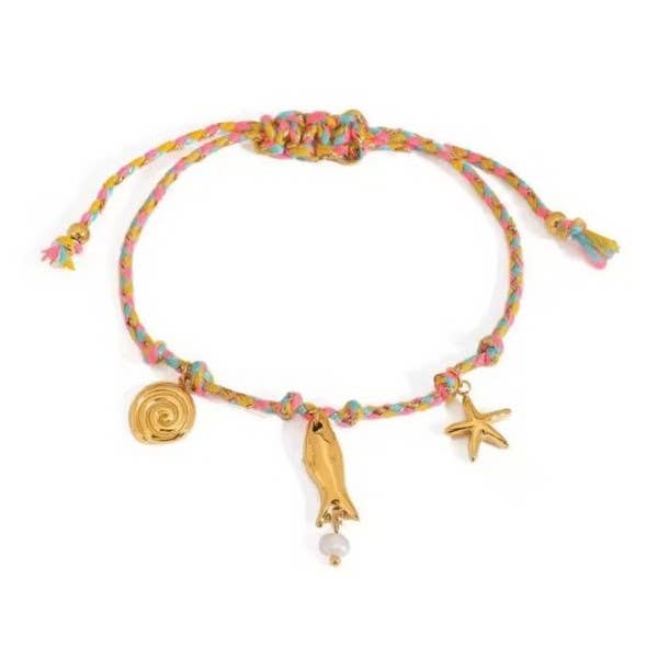 18K Stainless Steel Ocean Charm Bracelet - Waterproof