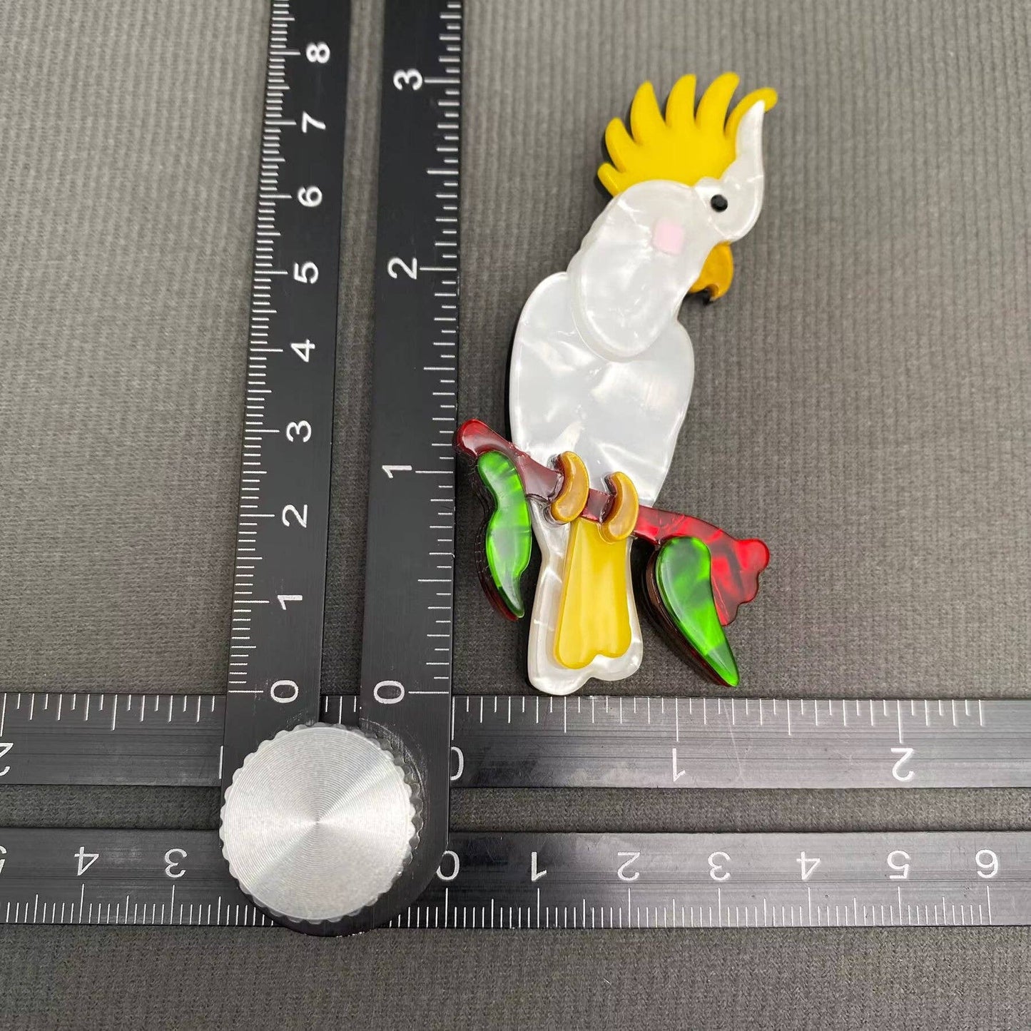 Parrot on a Branch Acrylic Brooch
