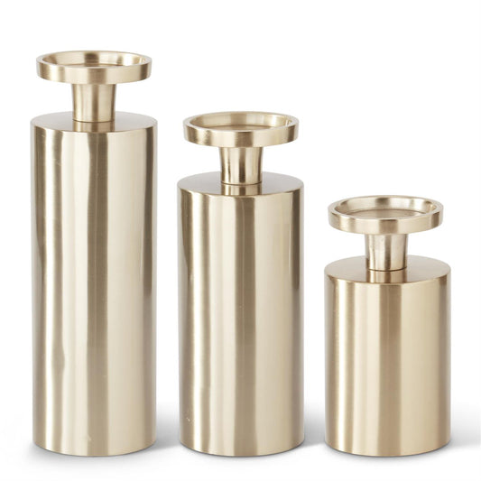 Gold Column Candleholders-set of 3