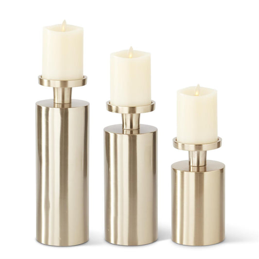 Gold Column Candleholders-set of 3