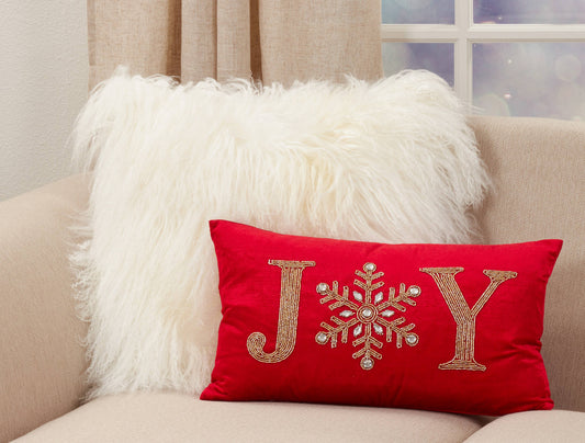 Joy Beaded Throw Pillow