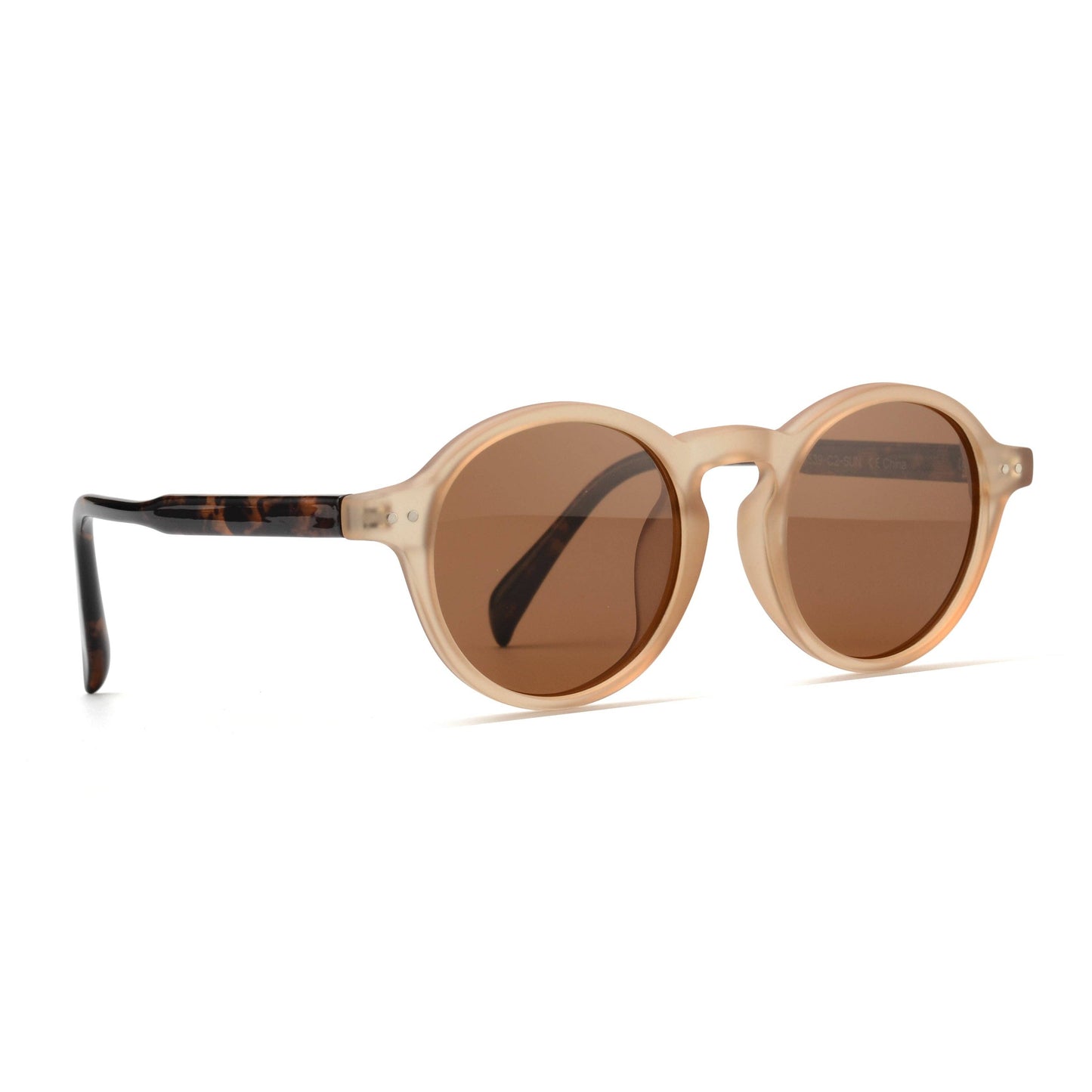 Sunglasses - KYLE | Transparent Matte Nude-Tortoise | Brown Lens