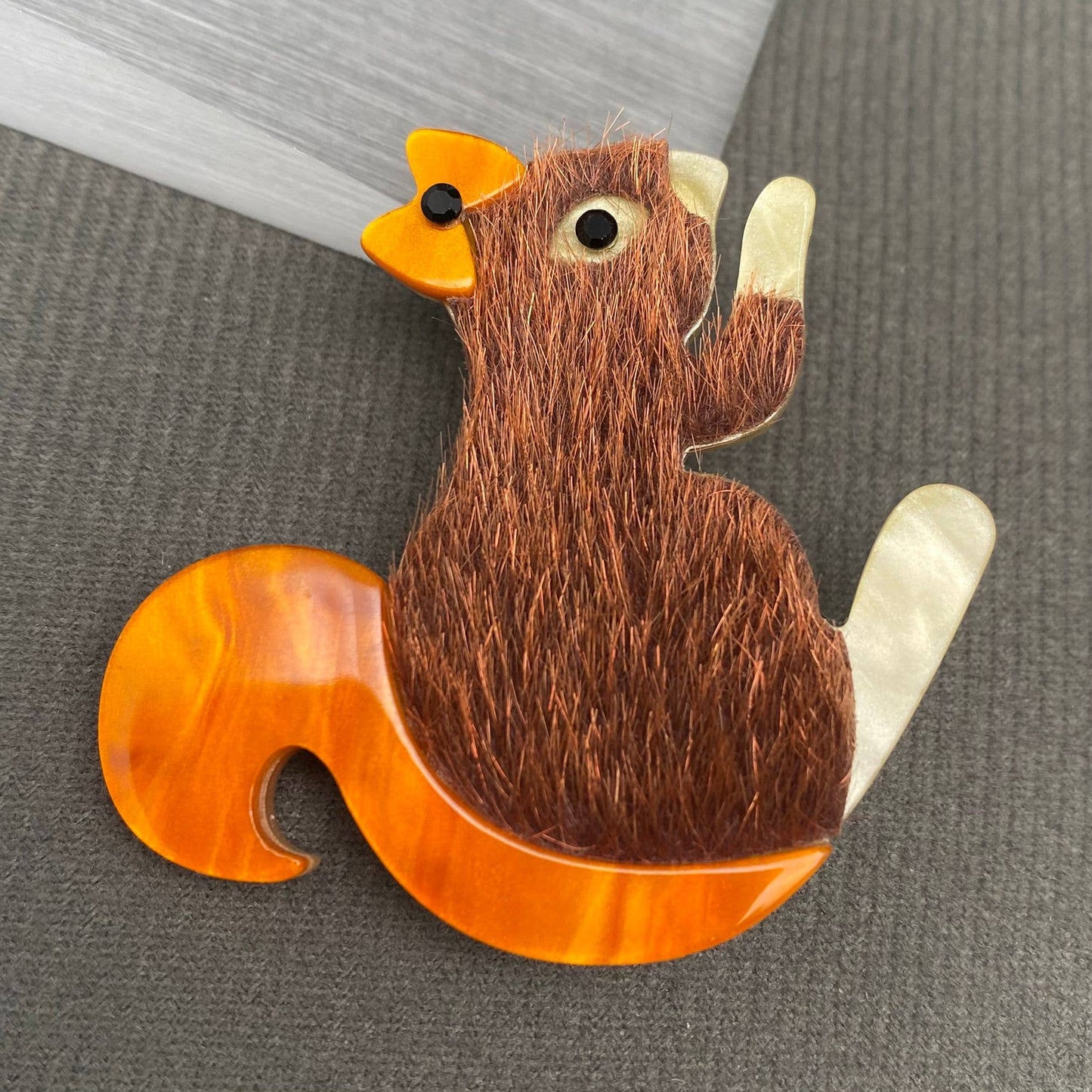 Acrylic Squirrel Brooch