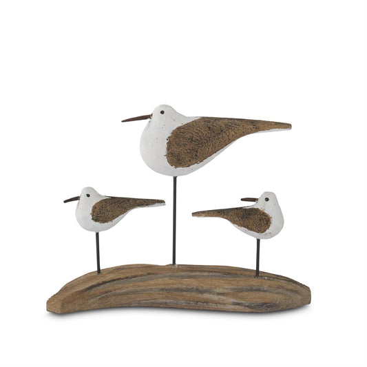 3 Seagulls on Driftwood