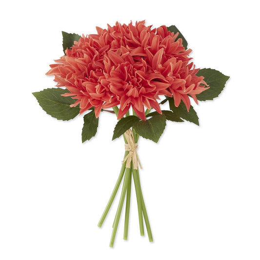 12" Coral Dahlia Bundle 6 Stems
