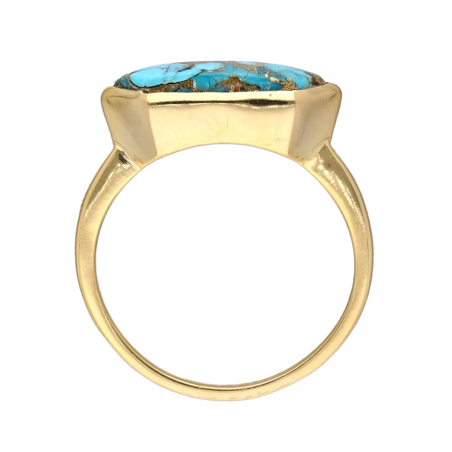 Blue Copper Turquoise HexaGlow Ring
