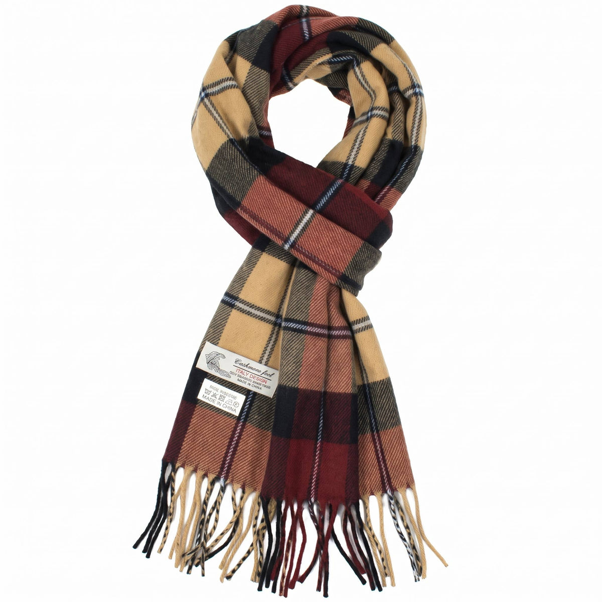 Winter Cashmere Feel Soft Plaid Stripe Scarf Muffler