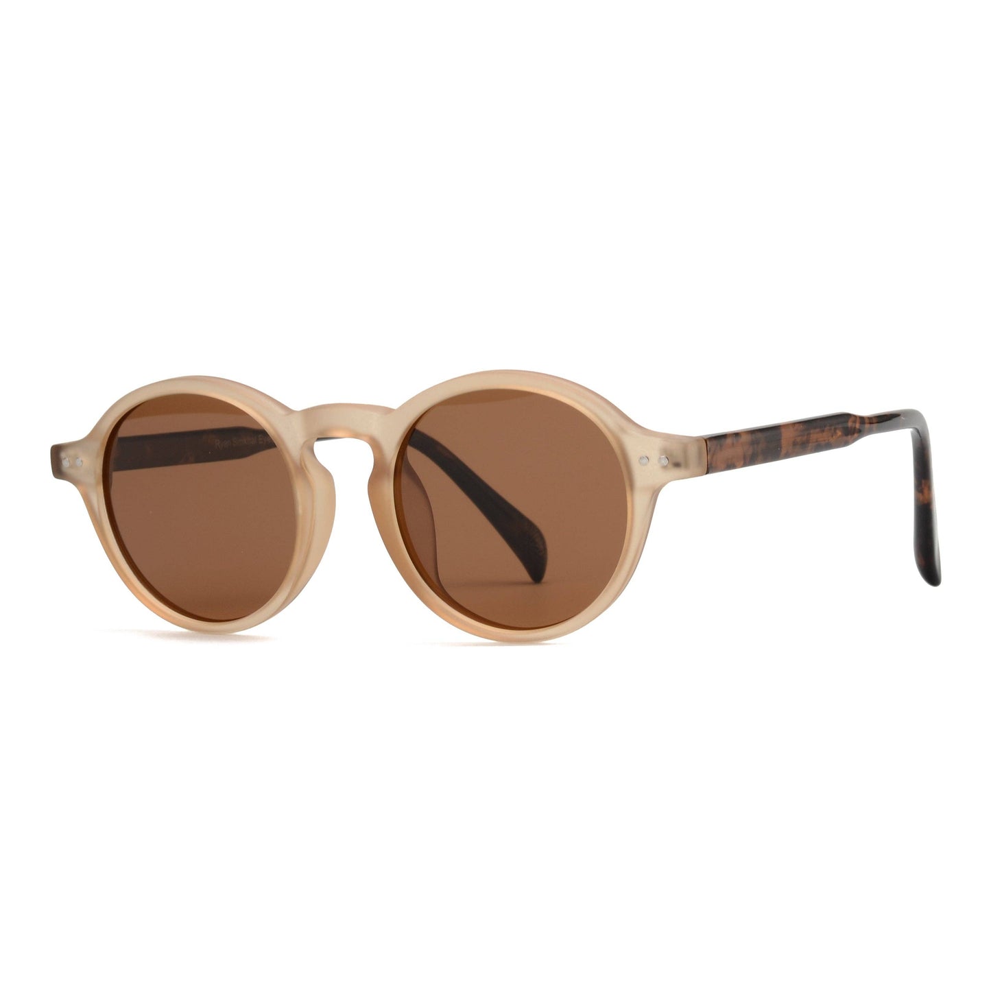 Sunglasses - KYLE | Transparent Matte Nude-Tortoise | Brown Lens