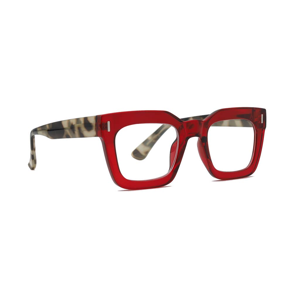 Readers - NESS | Transparent Red | Grey Tortoise | Blue Light