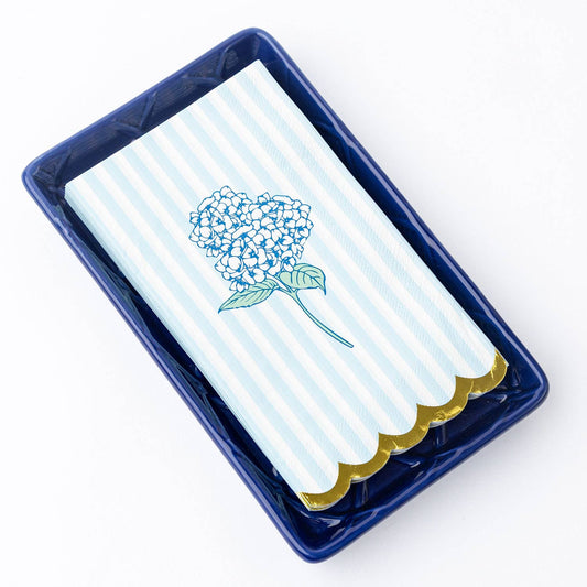 Navy Textured Guest Towel Tray