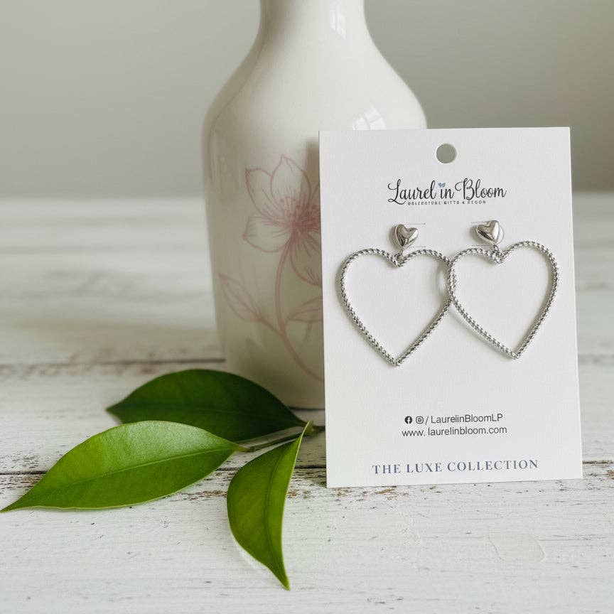 Sweetheart Rope Heart LUXE Drop Earrings