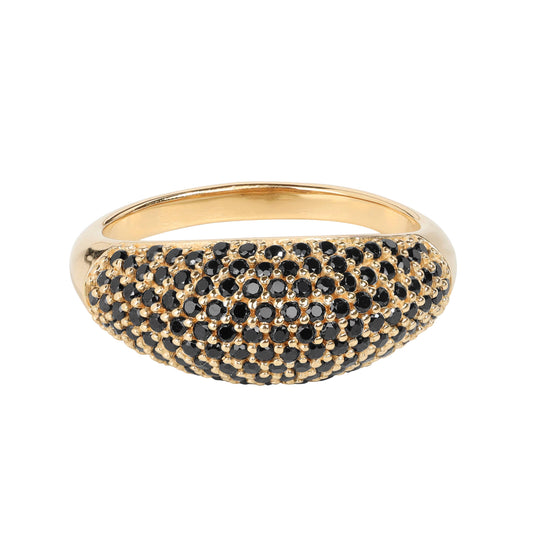 Black Spinel Midnight Grove Ring - Gold Plated Silver