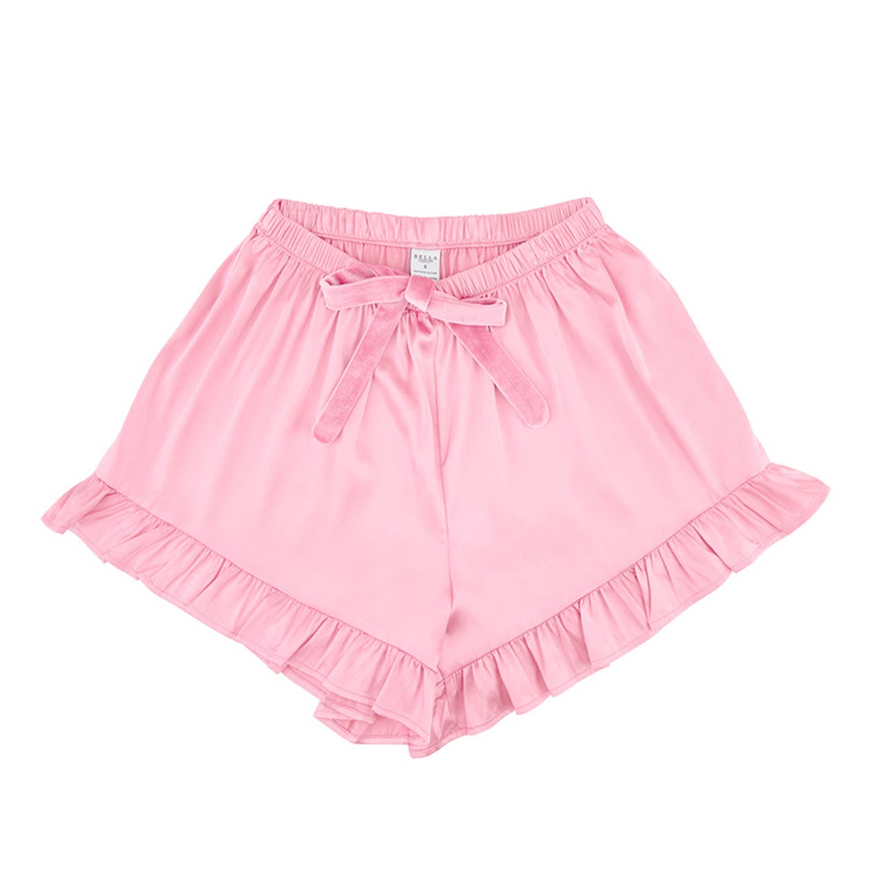 Pink Satin Cami Pajama Set with Ruffle Shorts