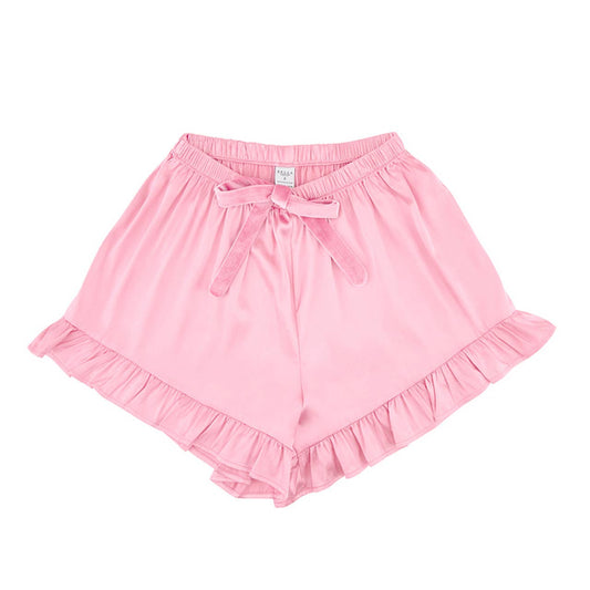 Cami + Velvet Ruffled Short - Pink