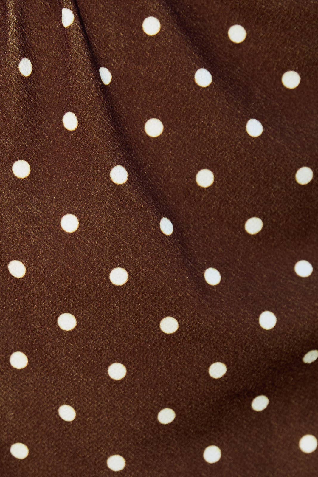 LAST CHANCE - High Waist Polka Dot Midi Skirt - Brown & Ivory