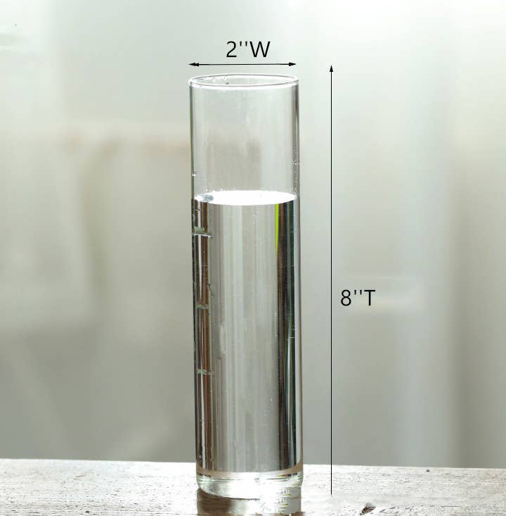 Glass Bud Vases, Light weight GlassVases, Bud Cylinder Vases