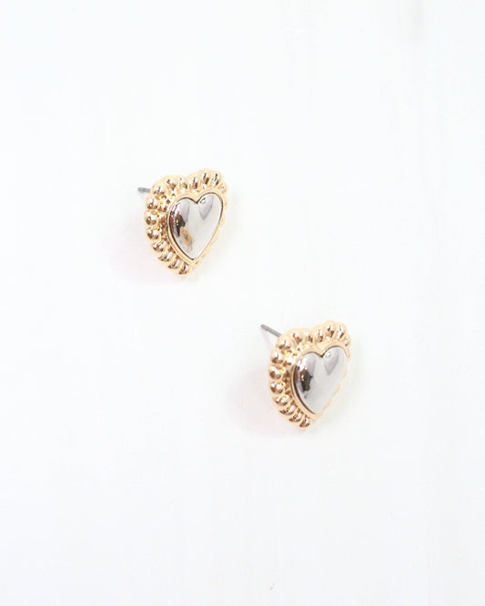 Howell Heart Stud Gold Silver