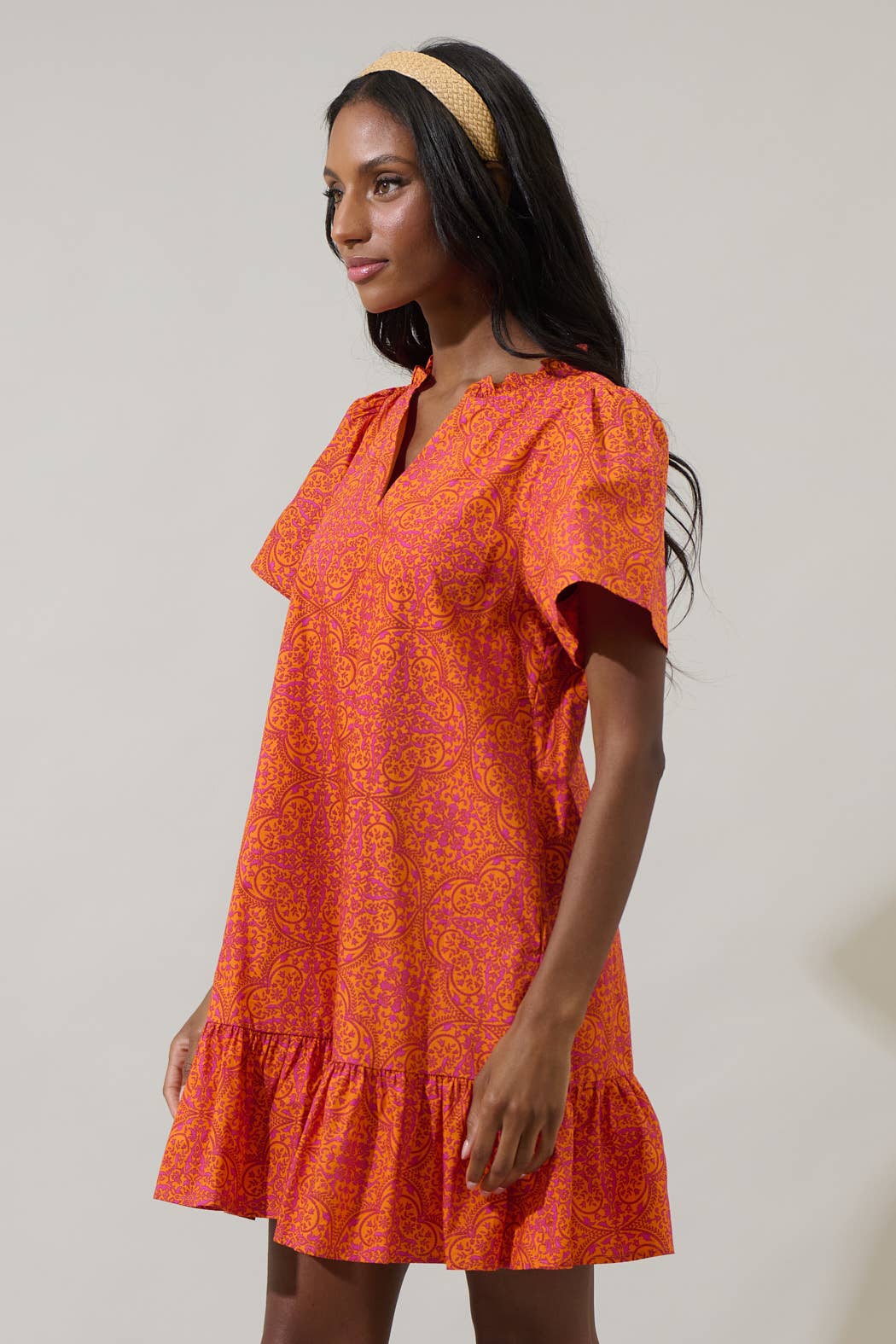 DeBary Daphne Floral Celeste Mini Dress